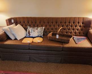 Mid Century Sofa, Split Oak Basket