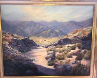 Western oil on canvas signed Marie Waldo