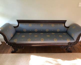 Centennial Empire sofa in Napoleonic silk fabric $500