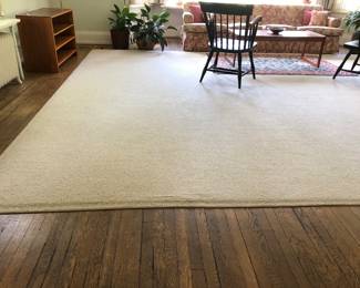 Large wooloff-white area rug
