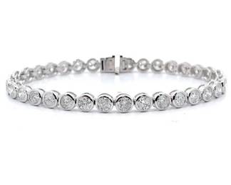 Sheffield and Sons 9.68 Carat Natural Diamond Bracelet in Platinum