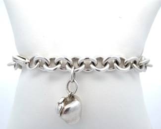 Authentic Tiffany & Co. Heart Tag Charm Link Bracelet