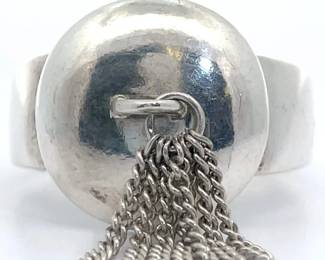 Vintage Givenchy Designer Tassel Dome Ring Signed