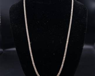 Classic 10.35 Carat Diamond Tennis Chain Necklace in 14k Yellow Gold w/ EGL Report