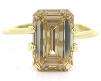3.85 Carat Fancy Yellow Emerald Cut Lab-Grown Diamond (Loose)