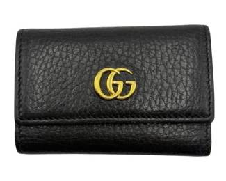 Gucci GG Marmont Black Leather 6-Key Holder