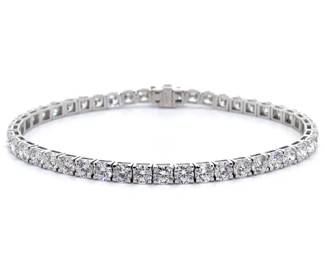 New! Classic 10 Carat Diamond Tennis Bracelet in 14k White Gold