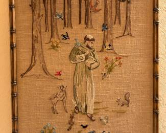 Hand Embroidered Decorative Textile Wall Art 