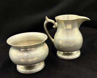 Woodbury Pewterers Creamer and Sugar
