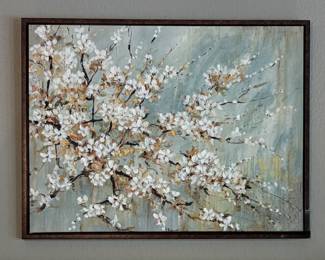 Cherry Blossom Melody Floral Framed Painting (Framed Size 32”x 42”)