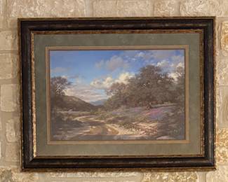 Texas Hill Country Landscape Print by Larry Dykes, Signed and Numbered (Framed Size 32” x 44”)