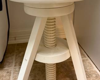 White Adjustable Drafting Wooden Stool