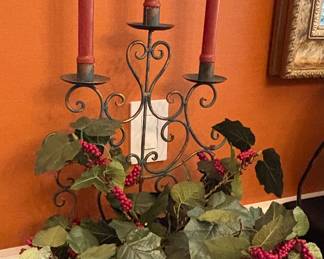 Metal Candelabra with Platform for a Plant or Seasonal Decor