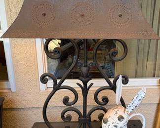Patio Wrought Iron Table Lamp