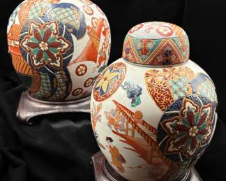 Japanese Imari Covered Porcelain Jars