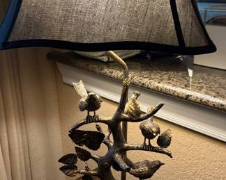 Brass Birds on a Limb Table Lamp
