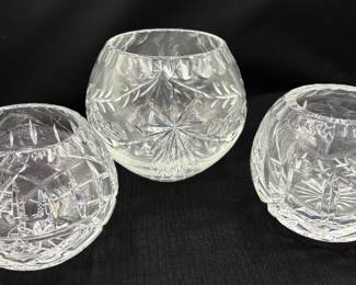 Cut Crystal Rose Bowls/  Votives 