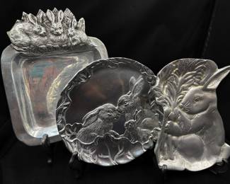 Arthur Court Bunny Aluminum Serving Pieces