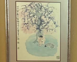 Chinese Ink Wash Painting (Framed Size 22” x 27.5”)