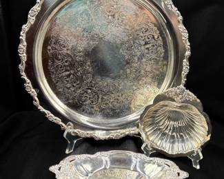 Silver Plate Trays and Serving Pieces