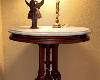 Antique Marble Top Occasional Table