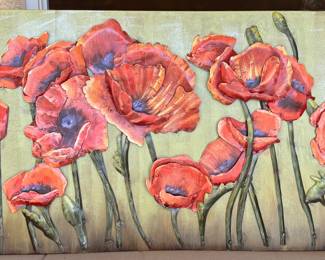 Evergreen Painted Metal Poppies Outdoor Wall Decor
