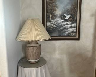 1980 Vintage Casual Lamp & Art