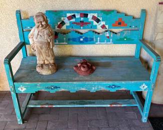 Vitnage hand painted bench