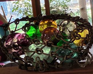 Antique maritime handblown glass fishing floats