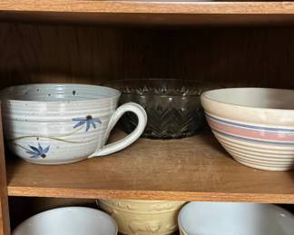 Williams Sonoma nested bowls, studio pottery
