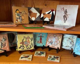 Vintage Pablita Velarde and others decorative tiles