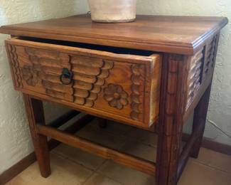 20th Century Spanish baroque end table/drawer