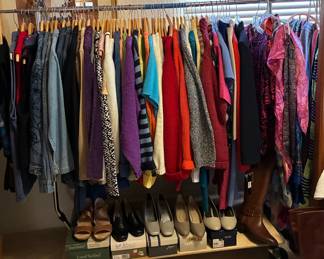 Vintage lightweight vests, puffer vests, workout shorts and pants, sneakers