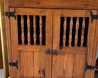 Southwestern carved pine cabinet