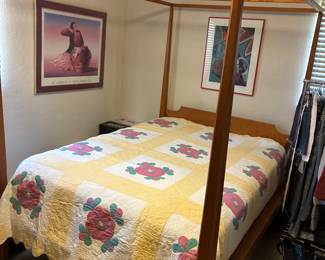 Part of an extensive handmade quilt collection