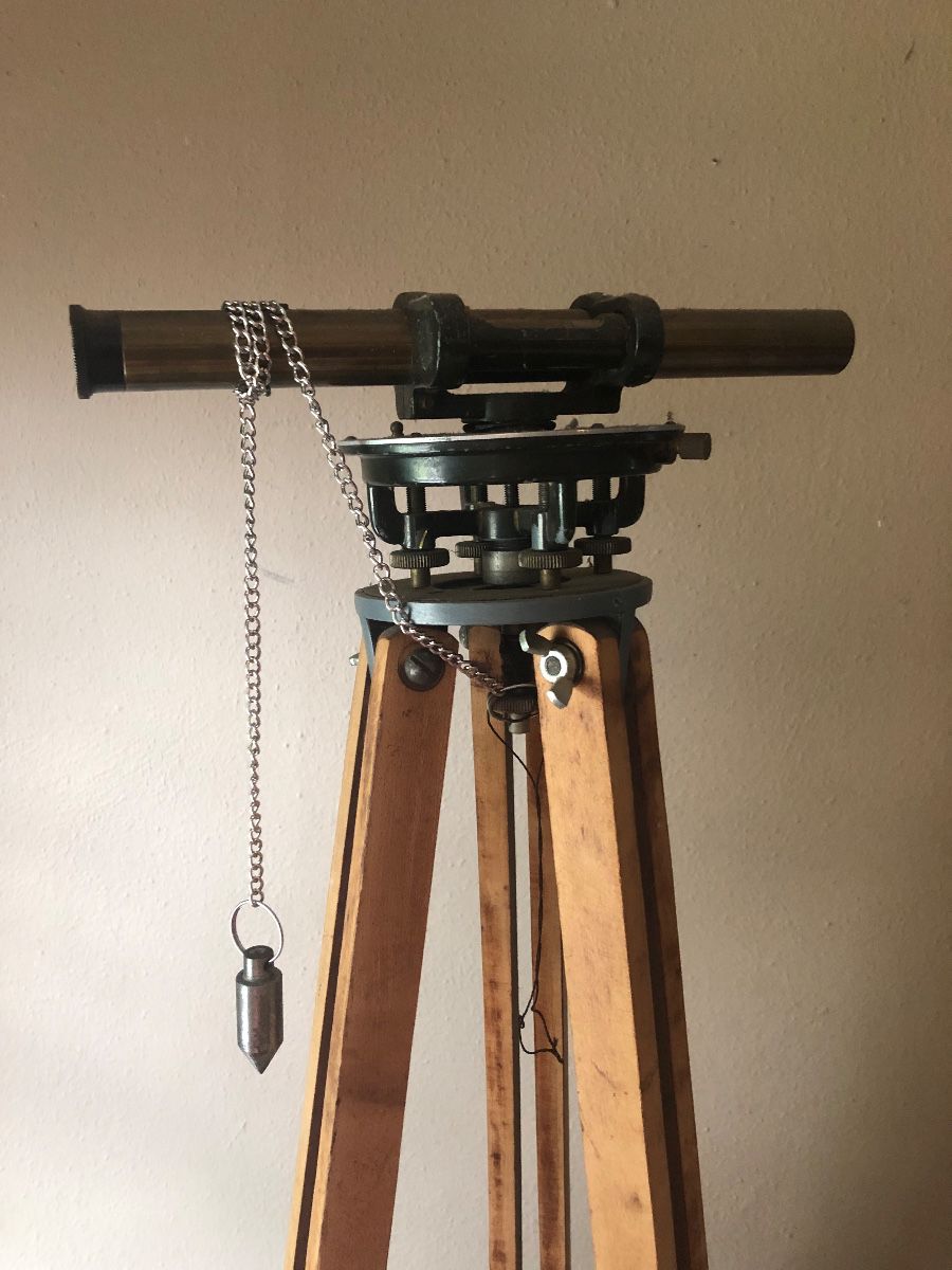 *Pre-Sale  Antique Wooden Surveyor's Tripod with Level & Scope Attachments $195