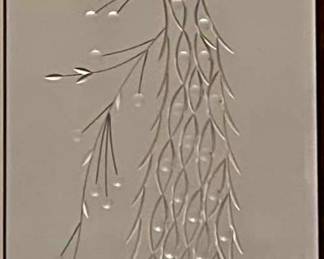 *Pre-Sale 1950’s Triptych 3 Panel Mirror Etched Beveled Glass with 2 Beautiful Peacocks, Dimensions 59 inches wide × 1 inch deep × 36.5 inches tall. $900