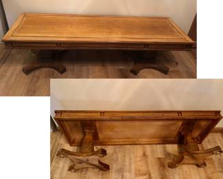 *Pre-Sale Beautiful Mid Century Pecan Wood Extra Long Coffee Table is 60 inches long X 18.5 inches deep X 16 inches tall $285