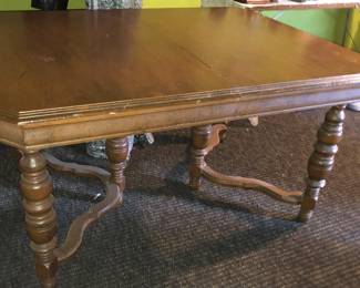  *Pre-Sale Antique 2-Piece Hutch Cabinet w Dovetail is 53 inches wide X 78 inches tall. The top is 12 inches deep and the bottom is 13 1/2 inches deep $255 *Pre-Sale Antique Table is 41 wide x 53 inches long x 31 tall. There is a Hidden Leaf Underneath. $255 This Table Matches the Antique 2-Piece Hutch. Both Pieces for $485