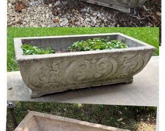 *Pre-Sale 3 More Common Rectangular Concrete Planters are 28 inches long x 13 1/2 wide x 9 1/2 inches tall $100 Each or All 3 for $225