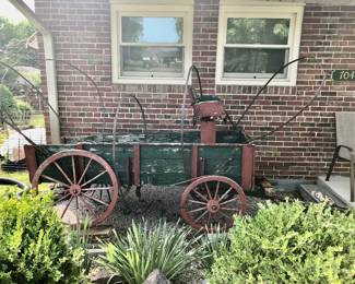 *Pre-Sale Stage Coach Wagon - Great Yard/Garden Piece $200, Red Wooden Wagon Wheel $75 Wagon wheel is 42 inches round or Both for $250