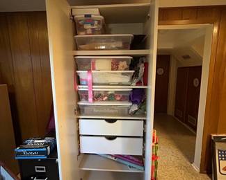 White 7-Drawer Storage Cabinet with Clear Bins