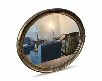 Vintage Carolina Mirror Company Victorian Style Gold Oval Mirror