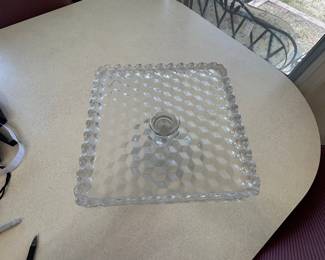 Fostoria American Clear Glass Square Cake Stand