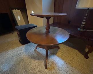 Vintage Two-Tier Dumbwaiter Side Table