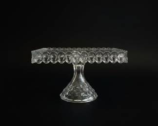 Fostoria American Clear Glass Square Cake Stand