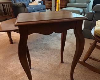 Vintage Walnut Side Table with Cabriole Legs