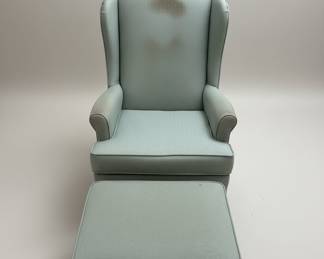 Wingback Armchair with Ottoman