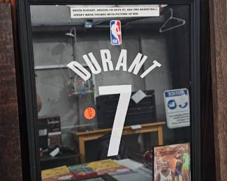 FRAMED DURANT SPORTS MEMORABILIA