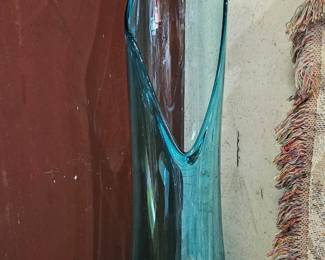 BLUE GLASS ITALIAN VASE